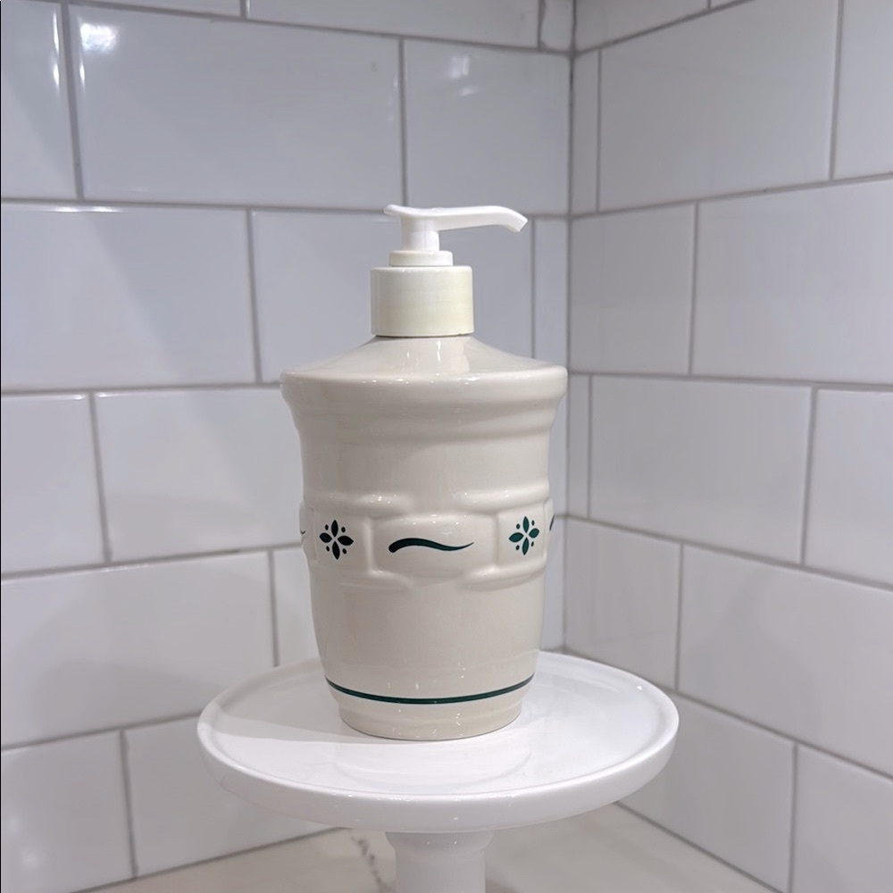 LONGABERGER POTTERY | Lotion/Soap Dispenser | Woven Traditions Heritage Green